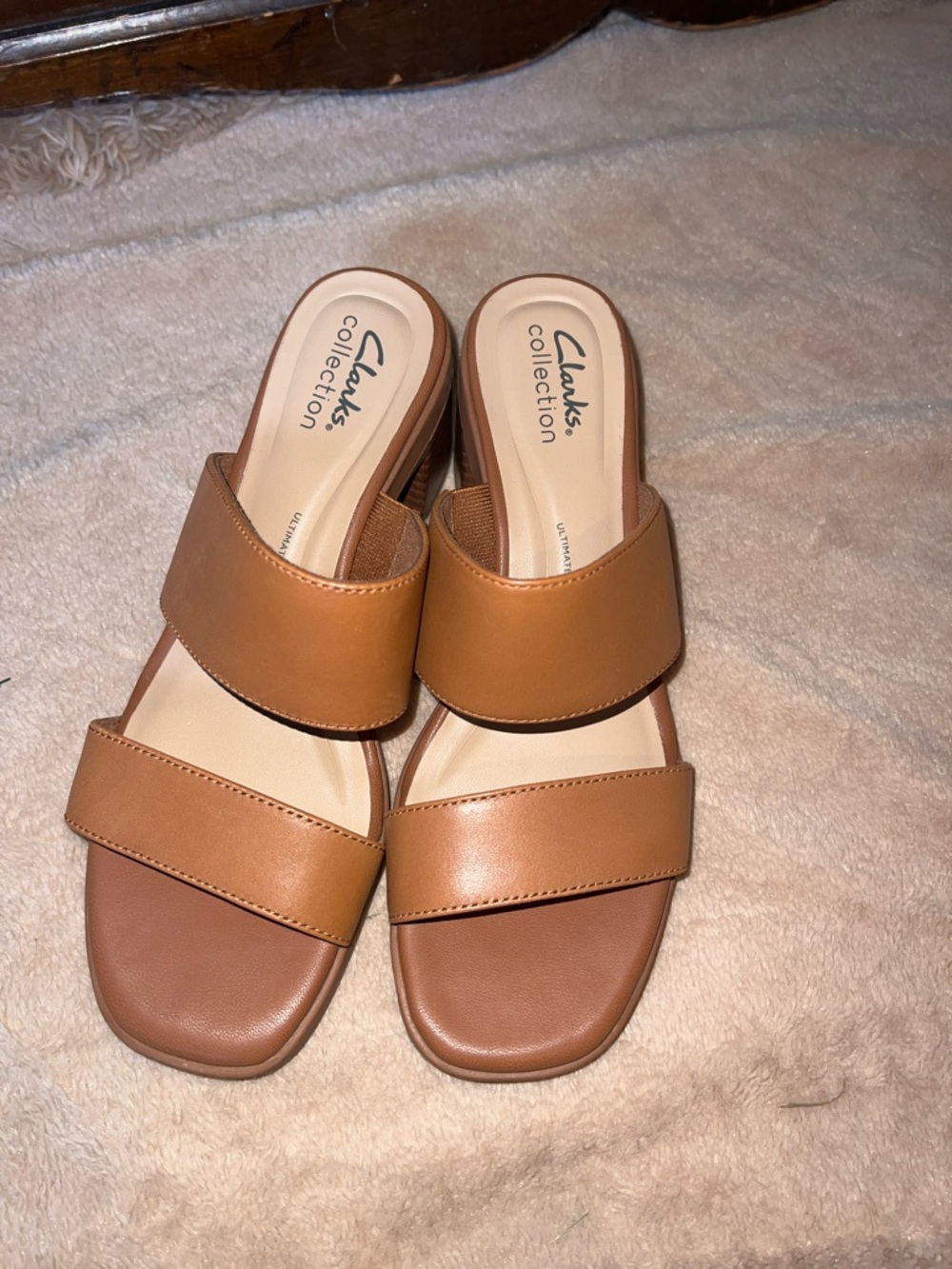 Clark’s Jaylan Dusk Tan Double-Strap Slide Sandals